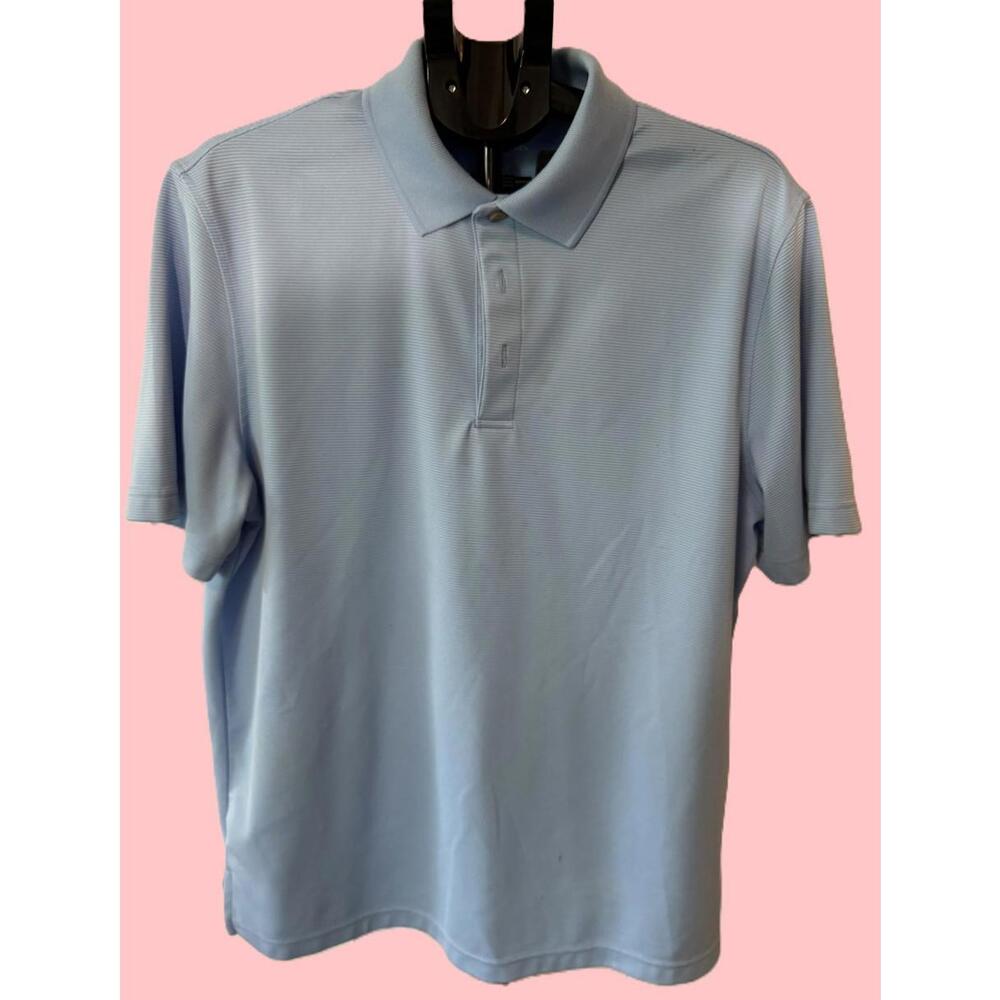 Van Heusen Air Blue Lightweight Polo Shirt Tall Fit Men's Size L